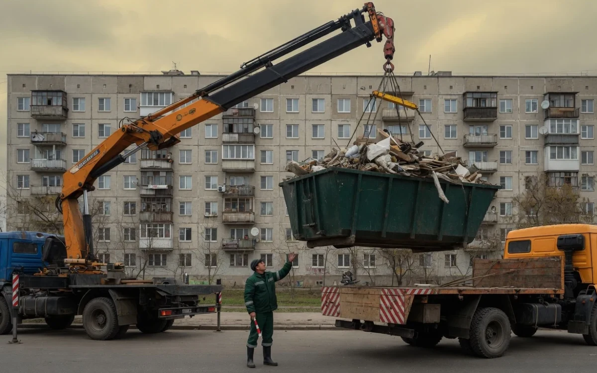 Вывоз строительного мусора контейнером и грузовиком